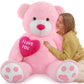 Beniny Giant Teddy Bear Stuffed Animal 52'' - Big Teddy Bear With Heart - Large I Love You Teddy Bear Plush Toys For Kid Christm