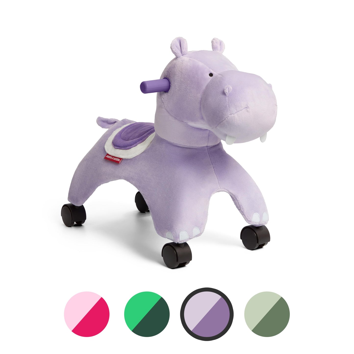 Radio Flyer Holly The Rolling Hippo Ride On Toy, Large Purple Hippo for Toddlers Ages 1-3, Durable Plastic, Model 692Z