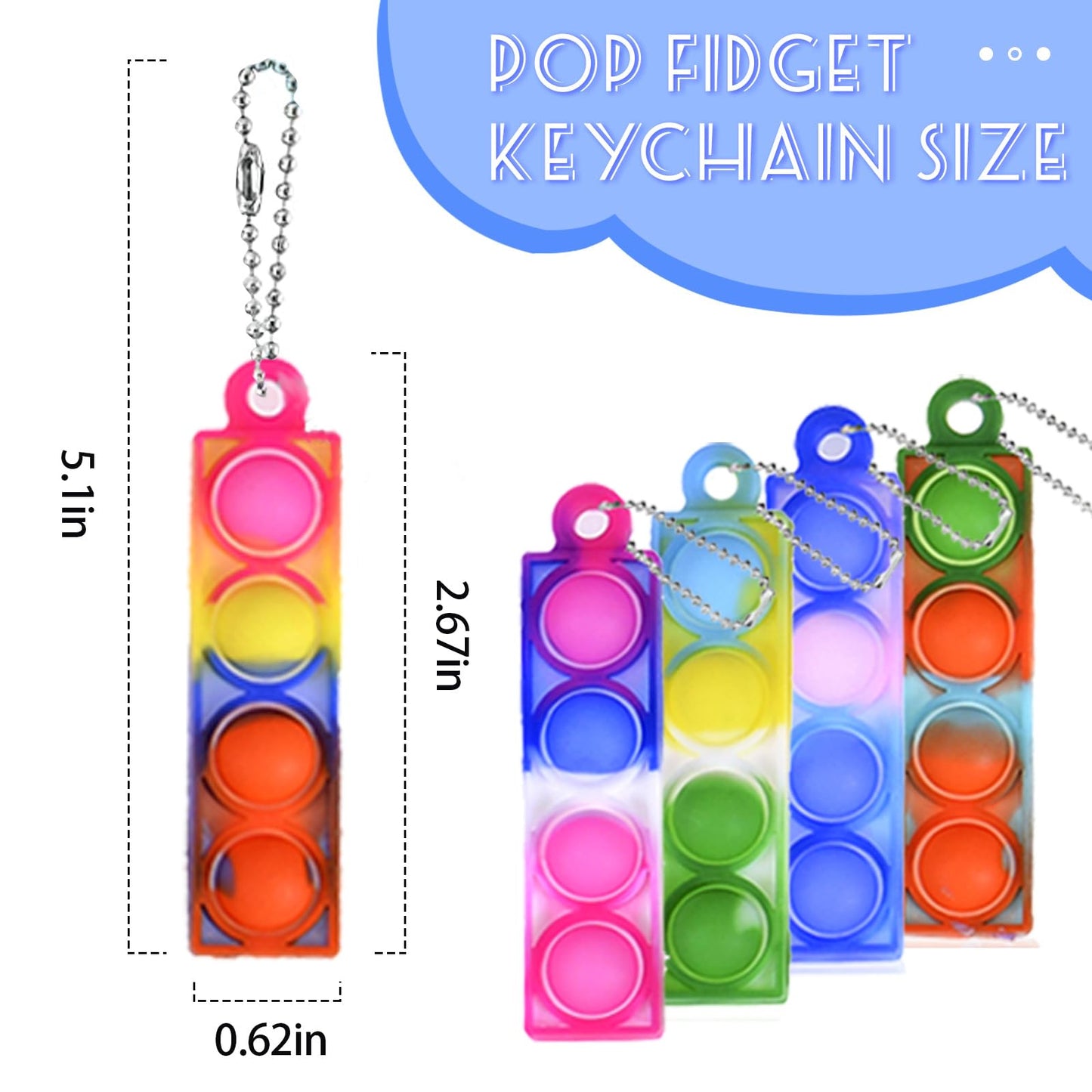 75Pcs Mini Pop Fidget Keychain Toys Easter Basket Stuffers For Kids Mini Pop Bulk Party Favors For Kids 3-5 4-8 Push Popping Bubble Sensory Toy Party Bag Fillers Pop Anti-Anxietyt Toy For Kids Adults