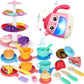 Tea Set for Little Girls 1-3, 48 PCS Tea Party Set for Toddler Little Girls 3-5 with Teapot Tea Cup Music & Light Play Food Toy 