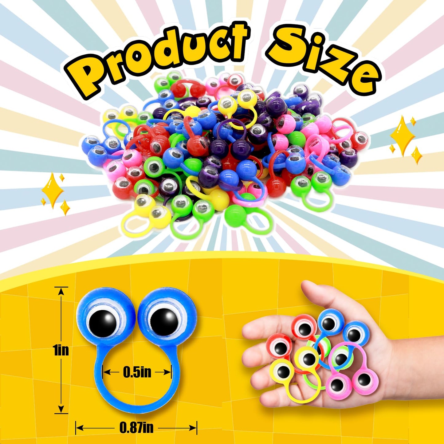 Liesedada 120 Pcs Party Favors In The Nature Of Small Toys Eye Finger Puppets Toys Set Mini Eye Finger Puppets And Classroom Rew