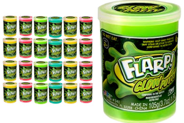 Ja-Ru Glow In The Dark Slime Scented Putty For Kids (24 Putty Assorted) Neon Glow Color Flarp Noise Putty. Bulk Slime Party Favors, Birthday Goodie Bag Stuffers. 341-24P