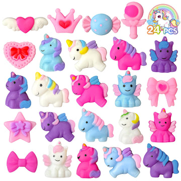 UUSYCUN Unicorn Mochi Squishy Toys - 24PCS Silicone Stress Relief Squeeze - Small Party Favors & Goodie Bag Gifts