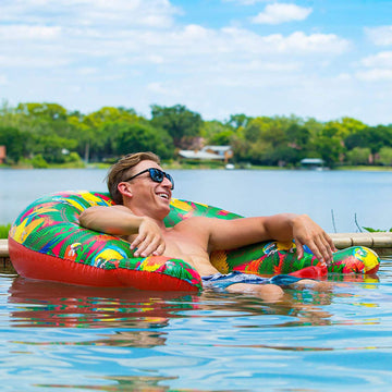Margaritaville Sit & Sip Floating Seat For Pools, Rivers & Lakes, Red