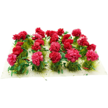 PrettyLife 20Pcs Miniature Flower Cluster Grass Flower Tufts for Mini Dollhouse Fairy Garden Railway Simulated Static Scenery Mi
