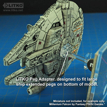 Litko Deluxe Space Fighter Stand | Large Ships Base | Compatible With Star Wars: X-Wing (Pink)