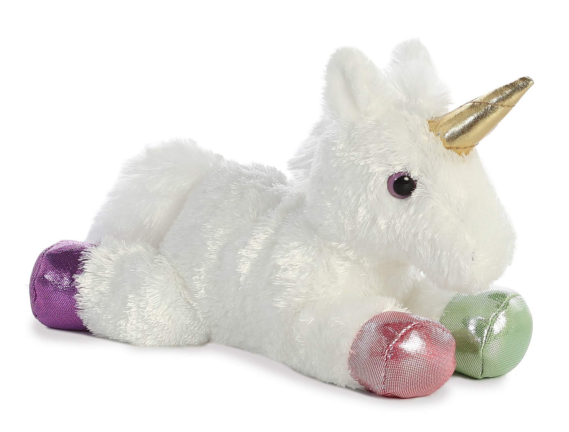 Aurora Adorable Mini Flopsie Prism Unicorn Stuffed Animal  Playful Ease  Timeless Companions  White 8 Inches