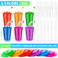 Zubebe 24 Pcs Neon Straws Cups 12 oz Colorful Neon Cups with Sipper and Lids Plastic Favor Reusable Straw for Birthday Party Eve
