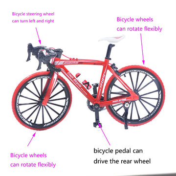 Ailejia Finger Racing Bicycle Mountain Bike Cake Topper Mini Dirt Bike Bicycle Model Cool Boy Toy (Racing Bicycle Red)