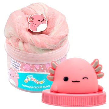 Squishmallows Archie The Axolotl Premium Cloud Slime, 8 oz, Cotton Candy Scent, Fun Add-Ins, Soft Sludge Toy for Kids