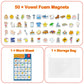 Kasfalci Vowel Word Games,Phonics Games,50 Magnetic Foam Objects Fridge Magnets For Kids,Speech Therapy Toys For Toddler,Learn T