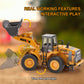 1/40 Scale Diecast Four Wheel Loader Truck Toy, Metal Construction Equipment Bulldozer Models for Kids