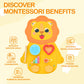 Monlurd Wooden Lion Sensory Wall Toy, Busy Board For Toddlers, Montessori Sensory Wall Panel For Kids, Ideal For Classroom, Play