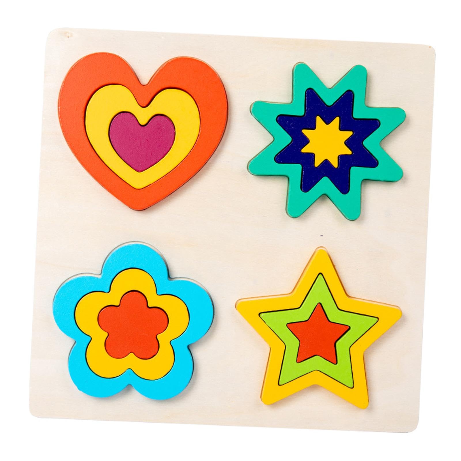 MerishoppMontessori Toy Wooden Shape Peg Puzzles Kids Valentines Gifts For 3 4 5 Kids Style B|Baby|Toys For Baby|Developmental B