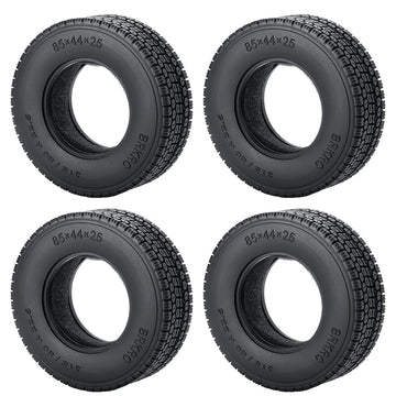 RC-Hub 4pcs Wheels Tires 22mm/25mm Rubber Tires with Foam for 1/14 Tamiya Tractor Truck Trailer RC Crawler Car (25mm)