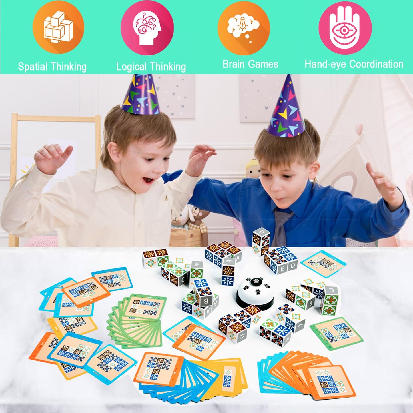 Ladvatkin Wooden Match Puzzle Game 4.0 Popular Board Games For Family Night, Pattern Matching Puzzle Game, Block Match Puzzles B