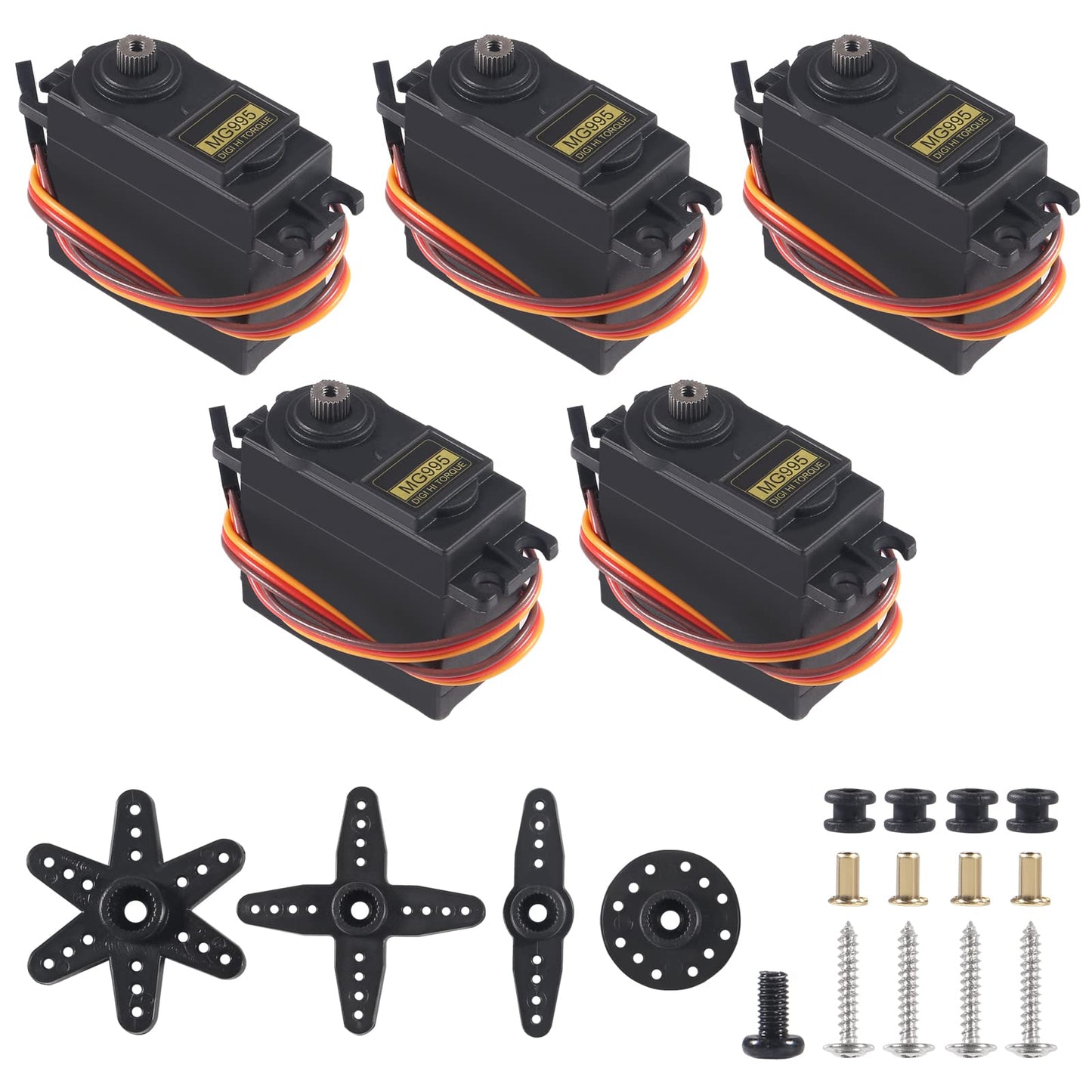 DWEII Servo Motor MG995 Control Angle180 Metal Gear Servo 20KG Digital High Speed Torque Servo Motor for Smart Car Robot Boat RC
