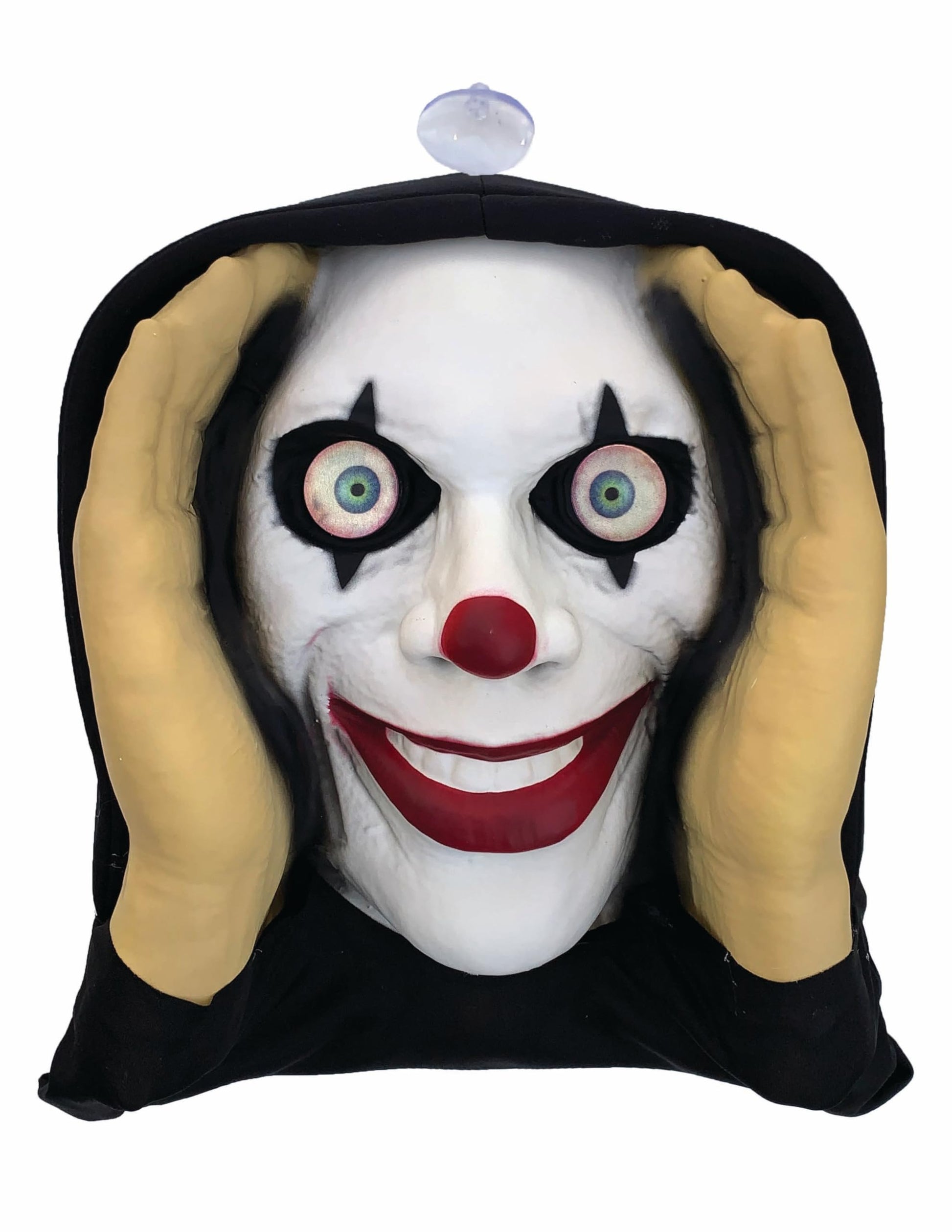 Scary Peeper Halloween Decoration Lenticular-Eyed Clown Peeping Tom, Indoor Outdoor Window Hanging Mask For Creepy Spooky House Party Jump Scares Tricks Wicked Laughs Prank Novelty Decor Gag Gift