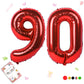 Smlpuame 40 Inch Number Balloon 0-9 Red Large Number 90 Balloons,Digital Balloons For Birthday Party Celebration Decorations Sup