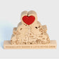 Macorner Personalized Wooden Family Figurine  Elephant Family Custom Names