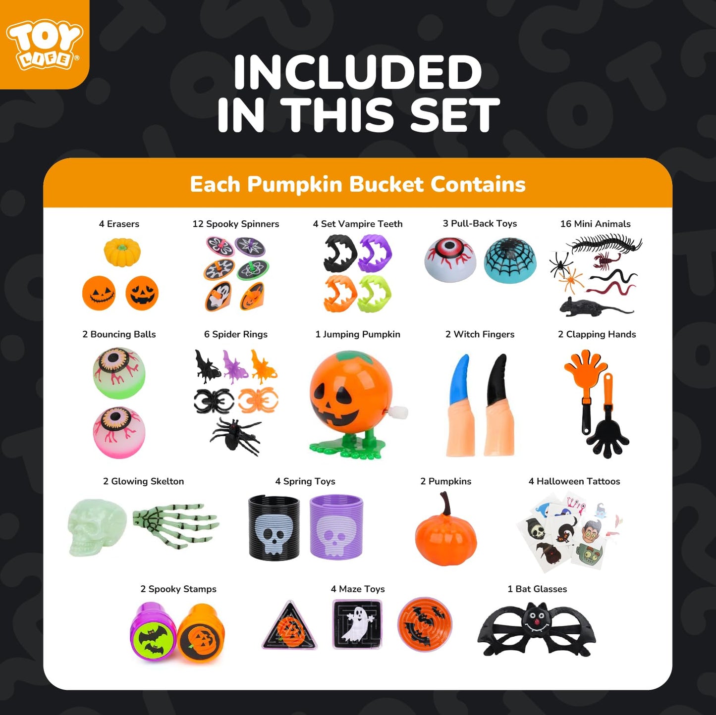 TOY Life Halloween Party Favors - Bulk Halloween Prizes & Non-Candy Treats for Kids