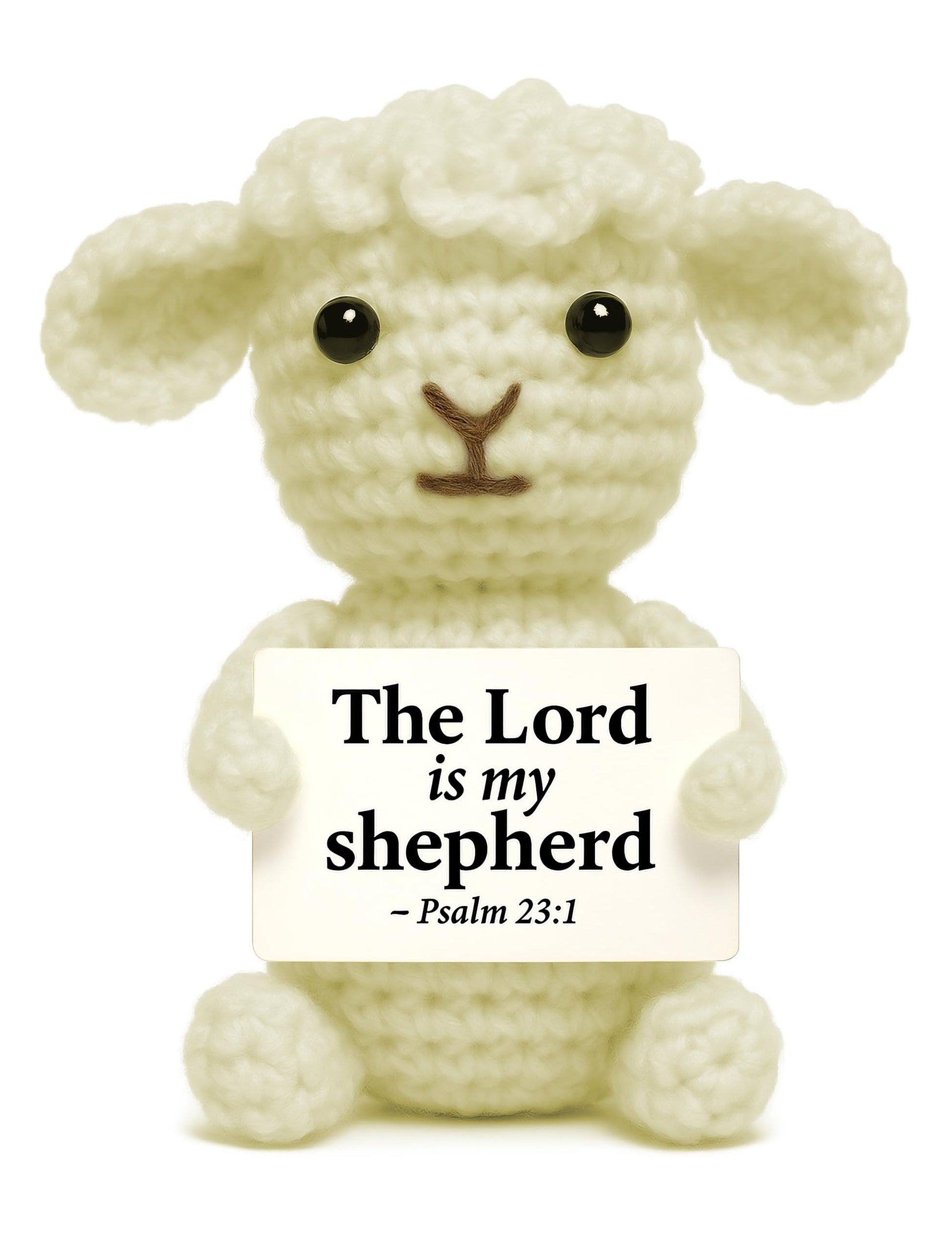 MAMAGIFTREE Crochet Little Sheep Plush Toy Birthday Gifts for Women,Christian Gifts, Baby Shower Baptism Gift Bible Verse Inspir