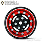 Treal 1.0 Beadlock Wheels Deep Dish Rims (4P) For Scx24 Ax24 Fcx24 Trx4M 1/24 1/18 Crawler Car-Type F(Red)