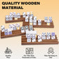Wooden Domino Racks Set Of 4 Pcs, Wood Domino Tiles Trays, Domino Holders Organizer For Mexican Train And Other Domino Games-Dom
