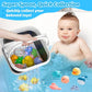 Anivia Foldable-Bath-Toy-Storage-Organizer, Bath Toy Holder With Removable Base, Quick-Drain-Drying Bathtub Toy Storage/Basket, Stand Up Bathroom Shower Toys Holder For Kids - Black