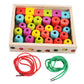 ECOMISTIQ Wooden Lacing Beads Stringing Blocks with Box Threading Kids Educational Toy|Toys & Hobbies |Preschool Toys & Pretend 