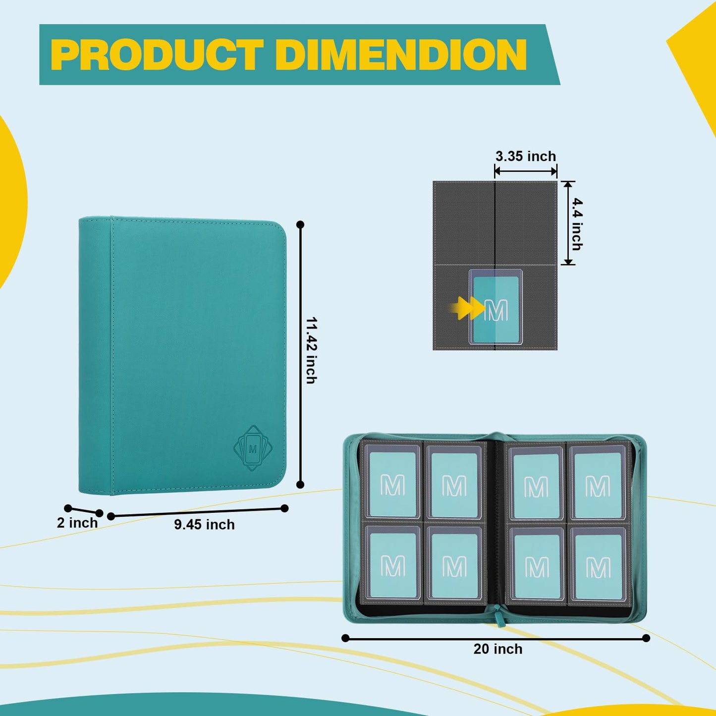 Toploader Binder 4-Pocket Side Load Trading Card Album  Holds 128 Cards with Double-Sided Pockets for MTG  Sports Cards  Top Loader Storage