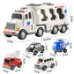 Temi 5 Pack Ambulance Vehicle Toddler Truck Toys For 3 4 5 6 Year Old Boys, Friction Powered Cars With Toy Helicopter, Police Car, Fire Truck, Ambulance Car, Birthday Gifts For Girls Age 3-9