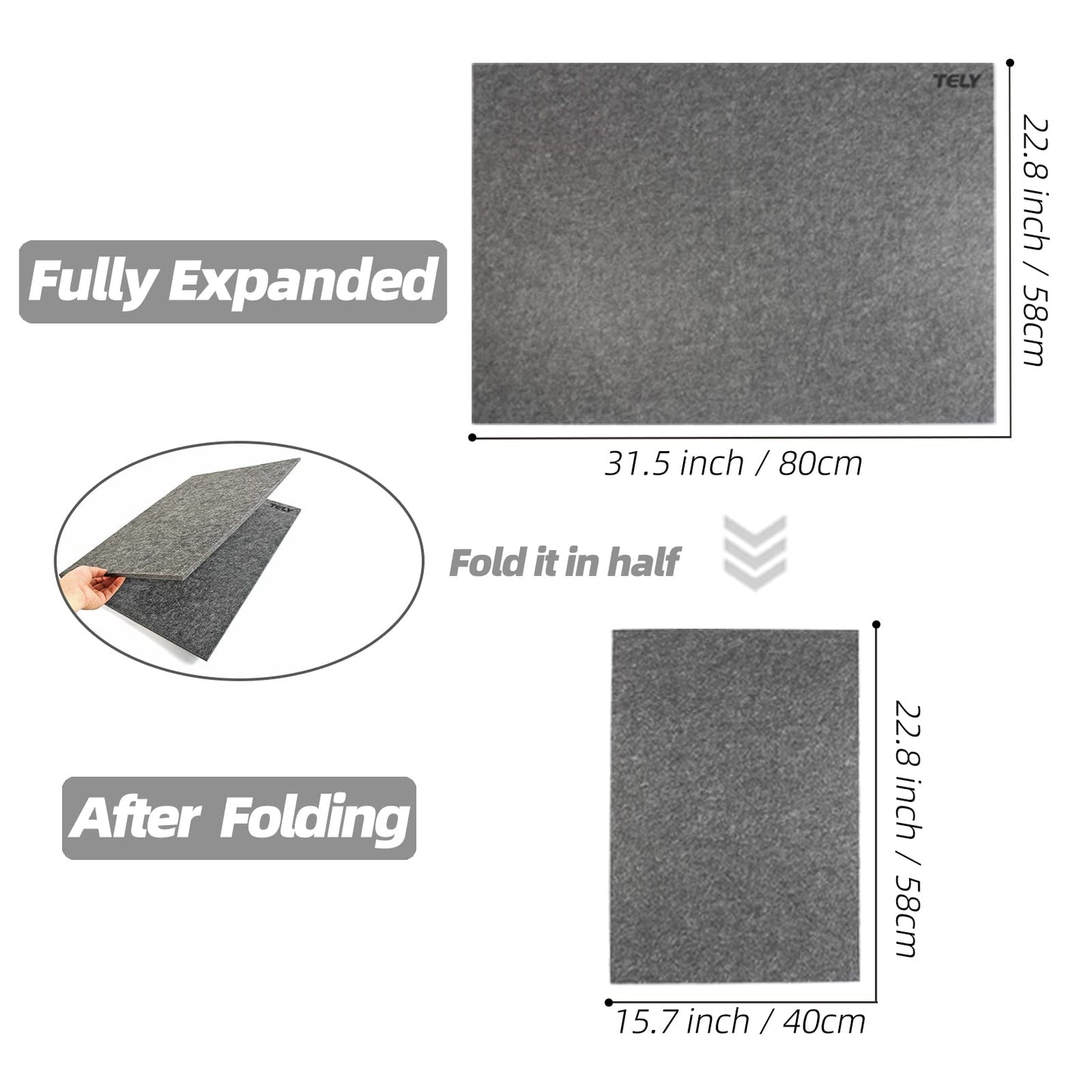 Tely Foldaway Puzzle Board Felt Mat For Up To 1000 Pieces Of Jigsaw Puzzle, Foldable For Easy Storage, Portable Puzzle Pad, (Bla