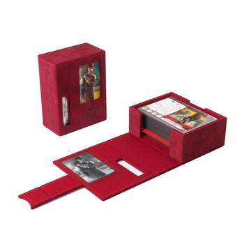Gamegenic Arkham Horror Investigator Deck Tome - Premium Deck Box For Arkham Horror: The Card Game, Holds A Full Investigator Deck, Survivor - Red Color, Made