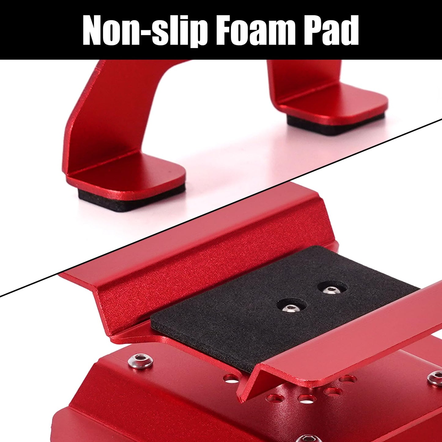 INJORA Aluminum 80g RC Car Stand with Shock Holder for 1/24 1/18 RC Crawler Upgrade(Red)