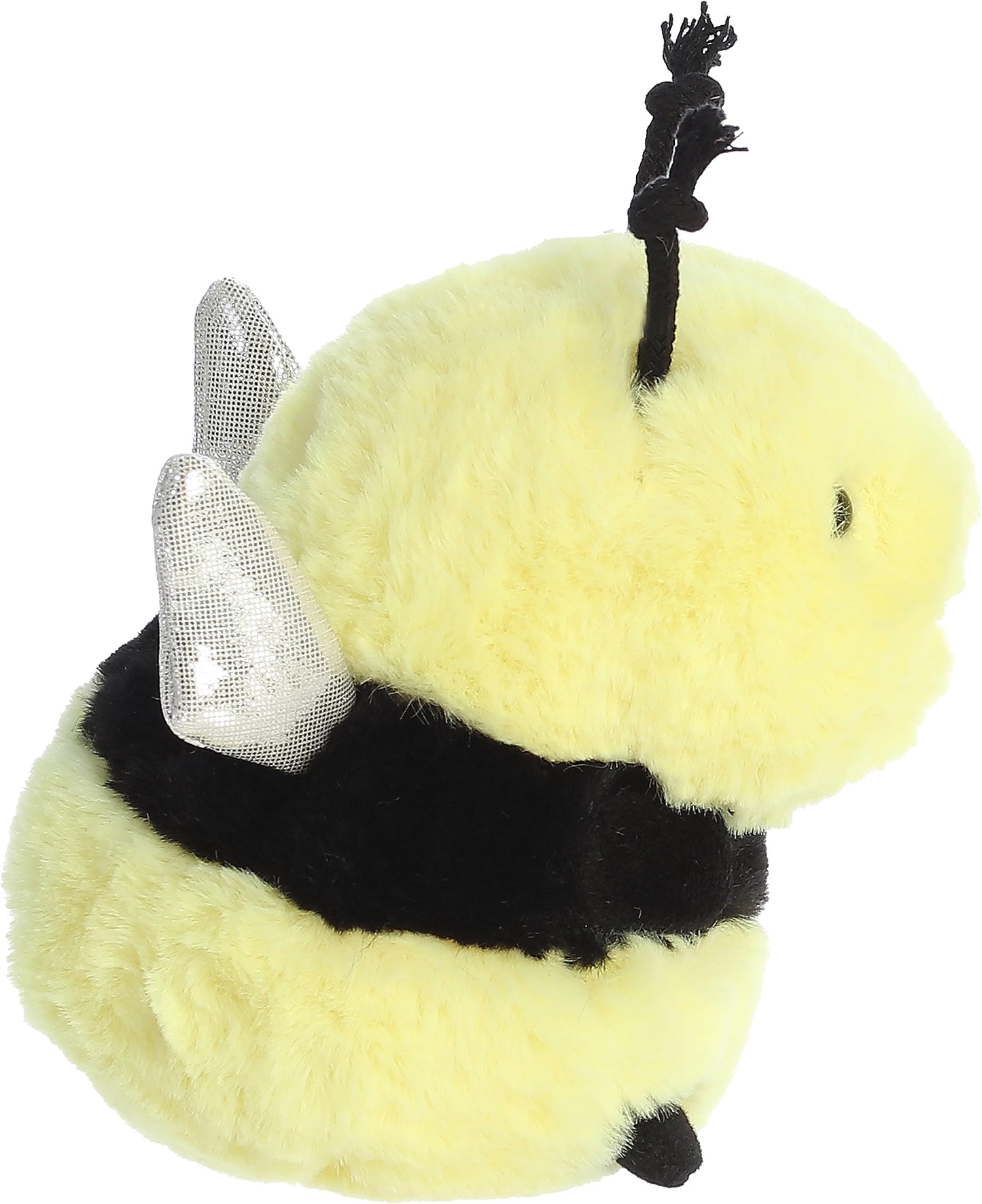 Aurora® Round Rolly Pet™ Bee Happy™ Stuffed Animal - Adorable Companions - On-The-Go Fun - Yellow 5 Inches