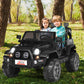 Costzon 2-Seater Ride On Truck, 12V Battery Powered Electric Vehicle Toy W/Remote Control, 3 Speed, Led Lights, Mp3, Horn, Music, 2 Doors Open, Spring Suspension, Ride On Car For Kids (Black)