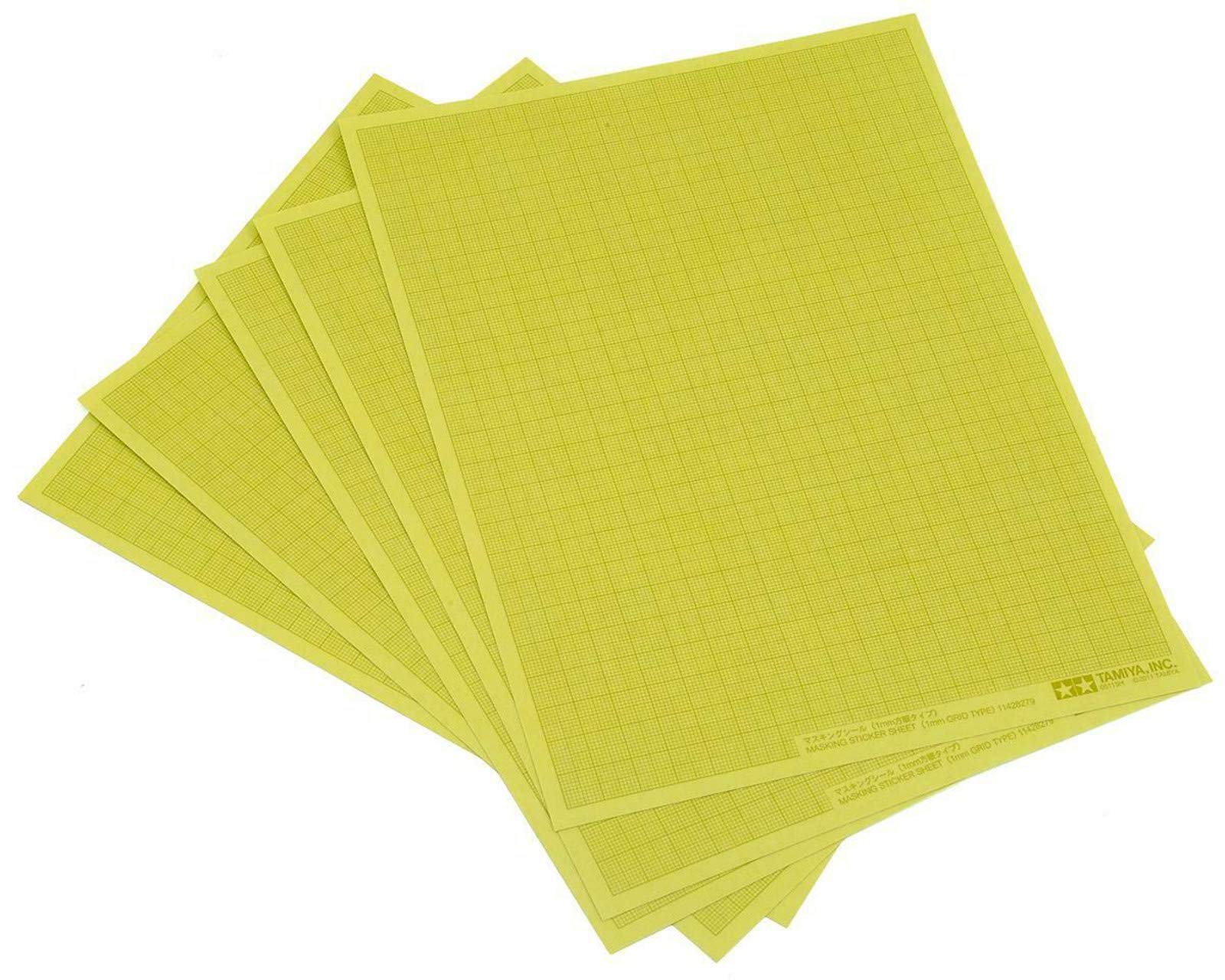 TAMIYA 87129-000 300087129 - Masking Film, 250 x 180 mm Grid, Pack of 5