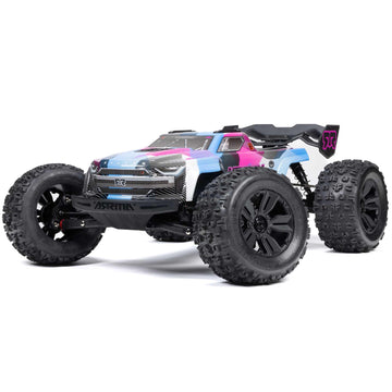 ARRMA RC Truck 1/8 KRATON 4X4 6S BLX BRUSHLESS V6 Speed Truck RTR (Lipo Battery and Charger Not Included) (Blue/Pink), ARA8608V6