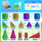 GleamJoy Mini Magnetic Tiles, 58PCS Travel Magnetic Tiles with Iron Box, STEM Educational Construction Toys for Kids Ages 3+, Po