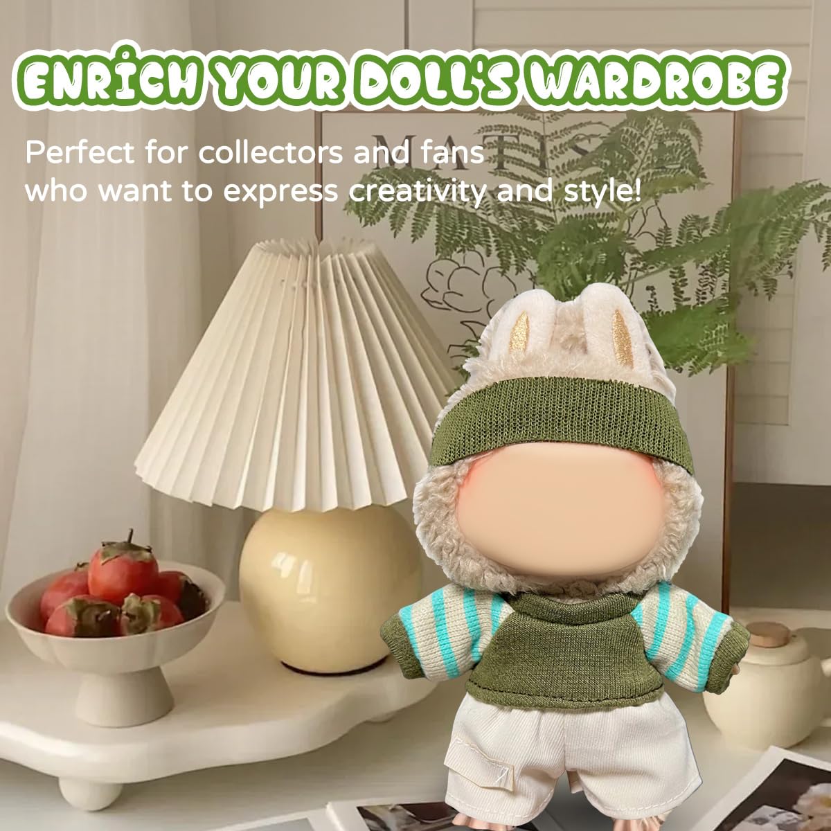 CPCOIN Doll Accessories 3 Piece enhanced Fashion Clothes Suitable for 17cm Sitting & Standing Dolls (No Doll) Exquisite Neutral Style Outfit Set for Collectible (Style 3)