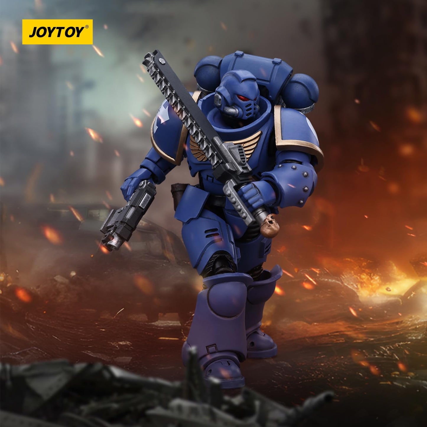 JOYTOY Warhammer 40k Space Marines, Space Marines Ultramarines Outriders Brother Catonus 1/18 Action Figure, Dedicated to You Wh