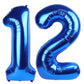 IWERP Foil Mylar Number 12 Balloon, 40 Inch Navy Blue Birthday Decoration for 12 Year Old Boys & Girls