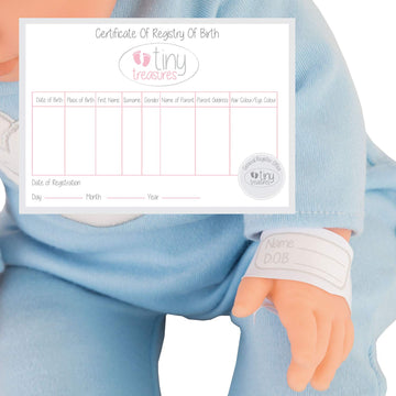 Tiny Treasures Brown Haired Baby (Cot Packaging)