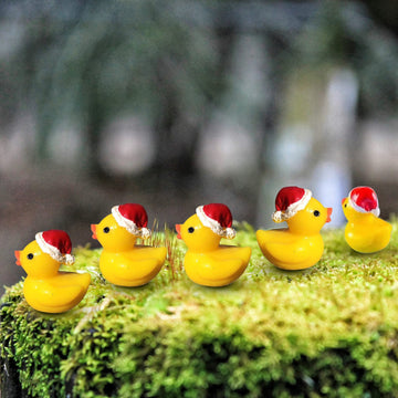 Eomtur 50Pcs Miniature Cute Cap Duck Exquisite Mini Duck Figures Small Rubber Ducks For Reunion Decoration Birthday Bath Cake Ornament (Yellow)