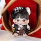 Niannyyhouse 10Cm Plush Doll Clothes Black And White Suits Beret Vests Hoodie Pants Doll Accessories Dress Up