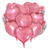 TONIFUL 30Pcs 18 Inch Light Pink Balloons Pastel Pink Heart Shape Foil Mylar Banners Decoration for Birthday Valentines Day Wed