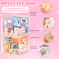 TQQFUN Cat Toys for Kids, 76 Pcs Cat and Dog Pretend Play Figures Playset, Toddlers Gift Interactive Role Play with Cake Treats,