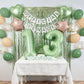 Sage Green 13th Birthday Decorations Kit - Official Teenager Banner, Cake Topper, Green Balloons, Party Supplies for 13 Years Ol