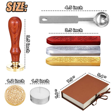 Dnd Wax Seal Stamp, Fantasy D20 Dice Wax Seal Kit, Ideal Gifts For Dungeons And Dragons/D&D Adventure Cards Envelopes, Gift Pack